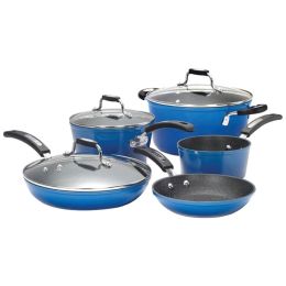 The Rock By Starfrit The Rock By Starfrit 8-piece Cookware Set With Bakelite Handles (blue) SRFT034613